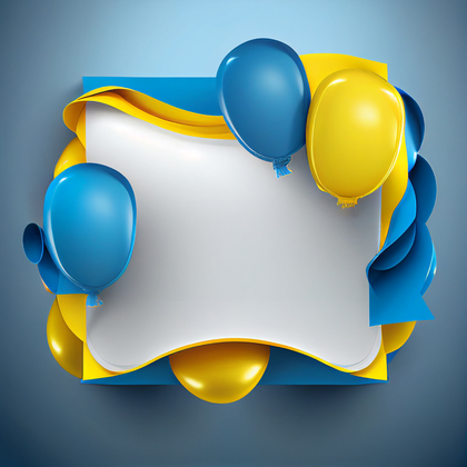 Blue and Yellow Birthday Card Background Image