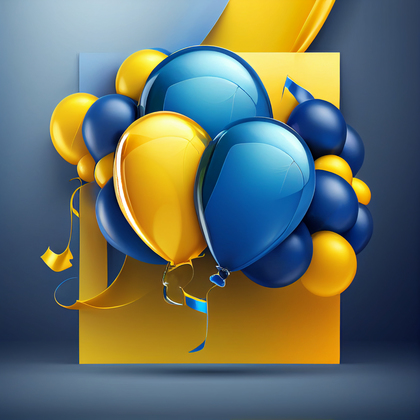 Blue and Yellow Happy Birthday Card Background Image
