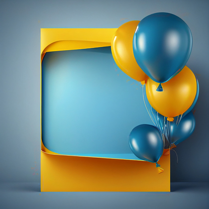 Blue and Yellow Birthday Card Background