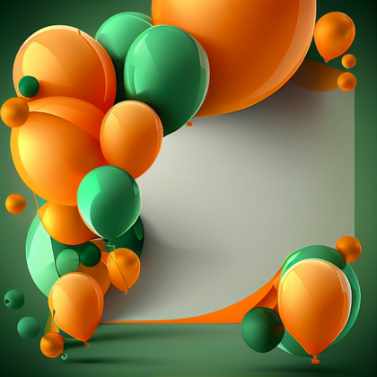 Orange and Green Birthday Background