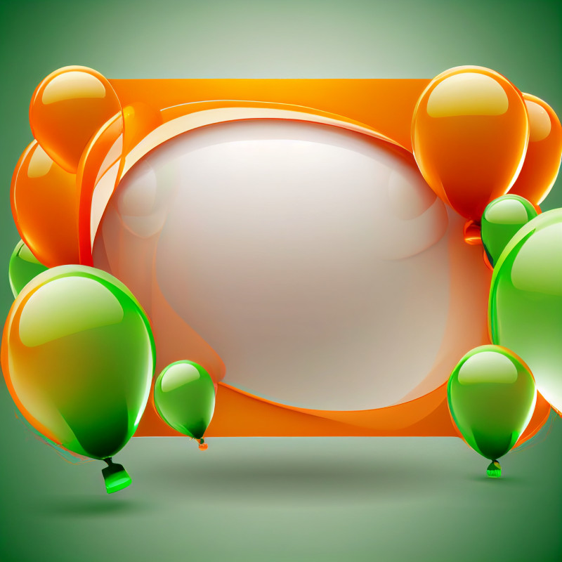 Orange and Green Happy Birthday Card Background