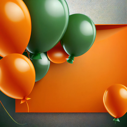 Orange and Green Birthday Background Image