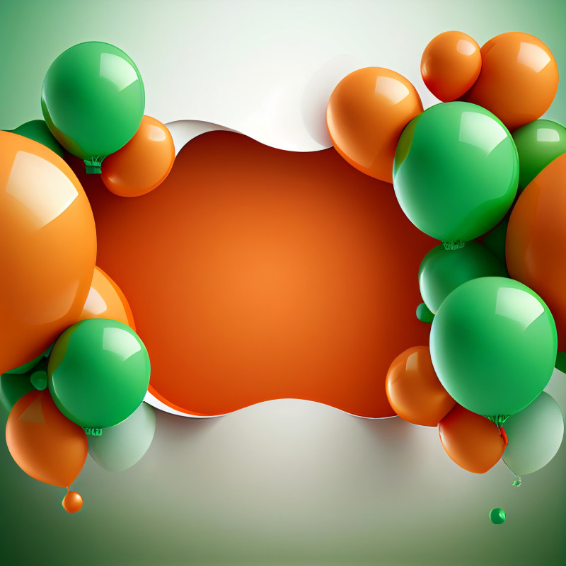 Orange and Green Happy Birthday Background Image