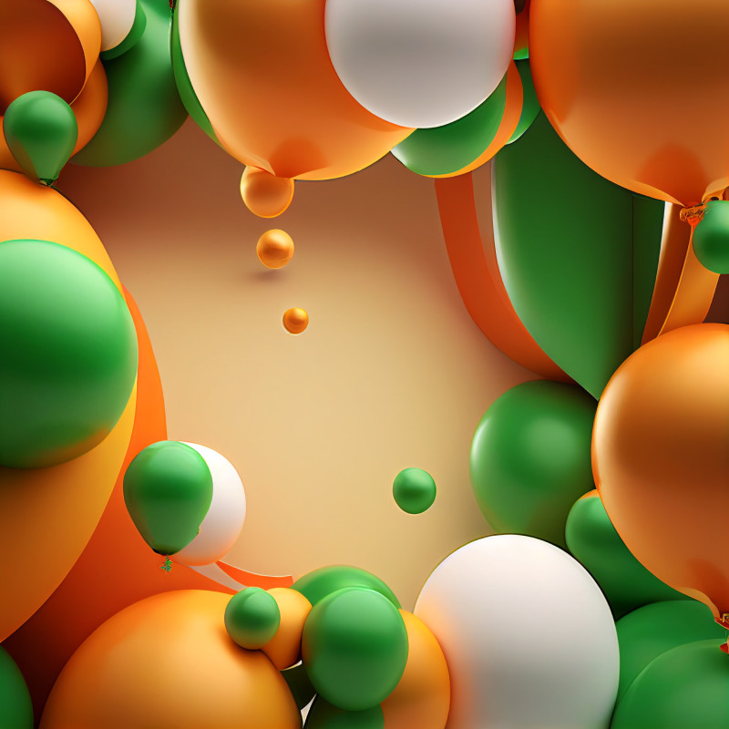 Orange and Green Birthday Card Background Image