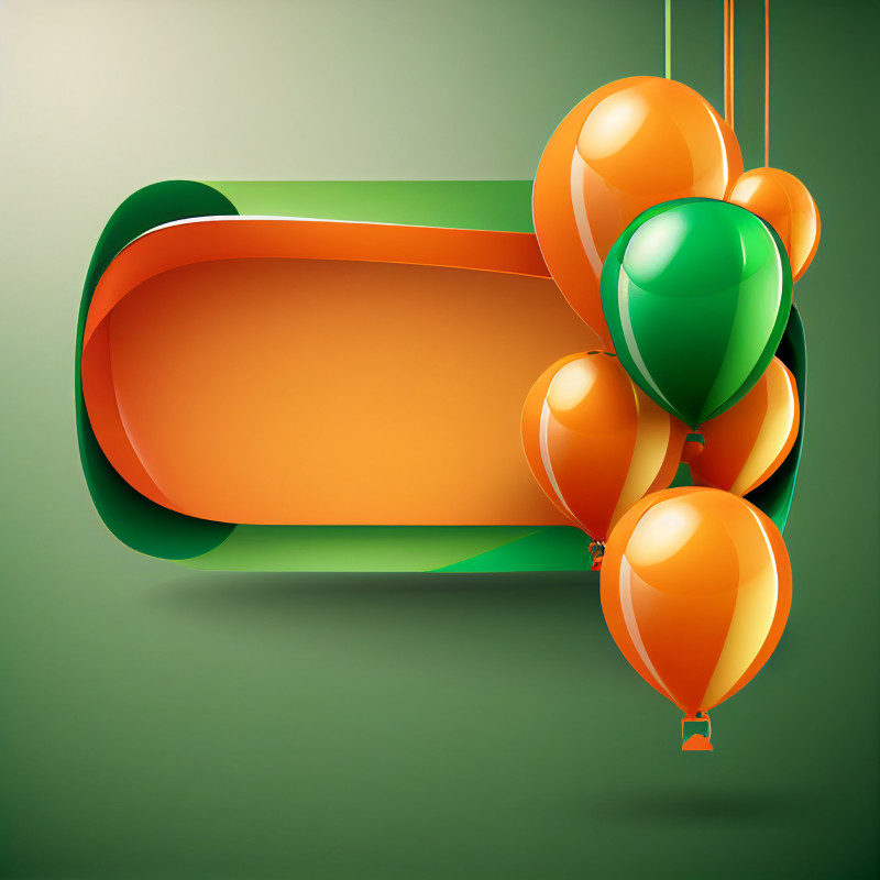 Orange and Green Birthday Background
