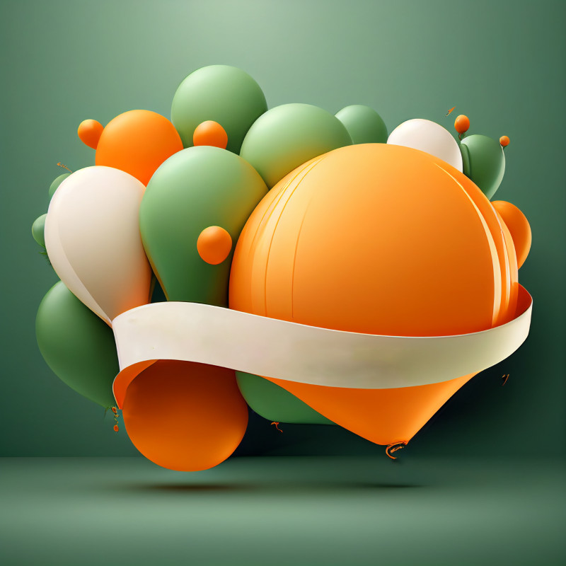 Orange and Green Happy Birthday Background