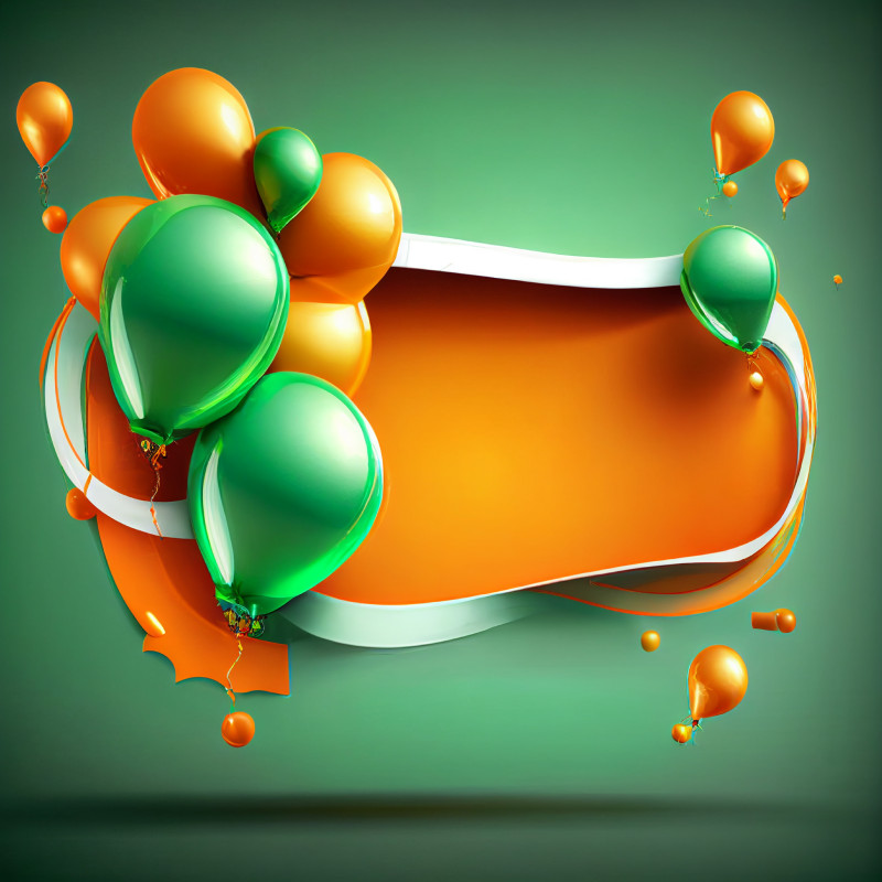Orange and Green Birthday Card Background