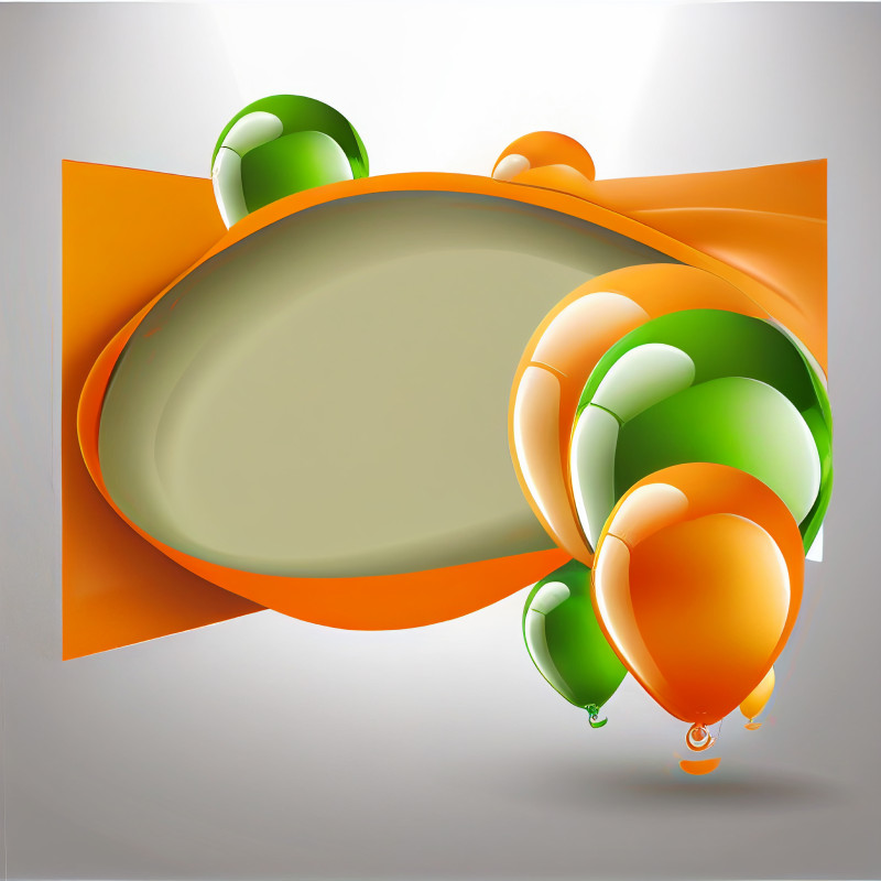 Orange and Green Happy Birthday Card Background