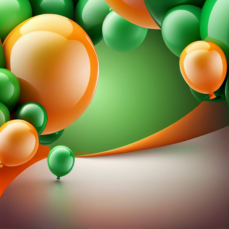Orange and Green Birthday Background Image