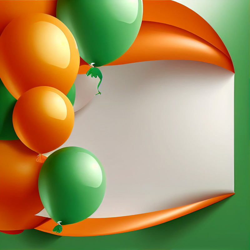 Orange and Green Happy Birthday Background Image