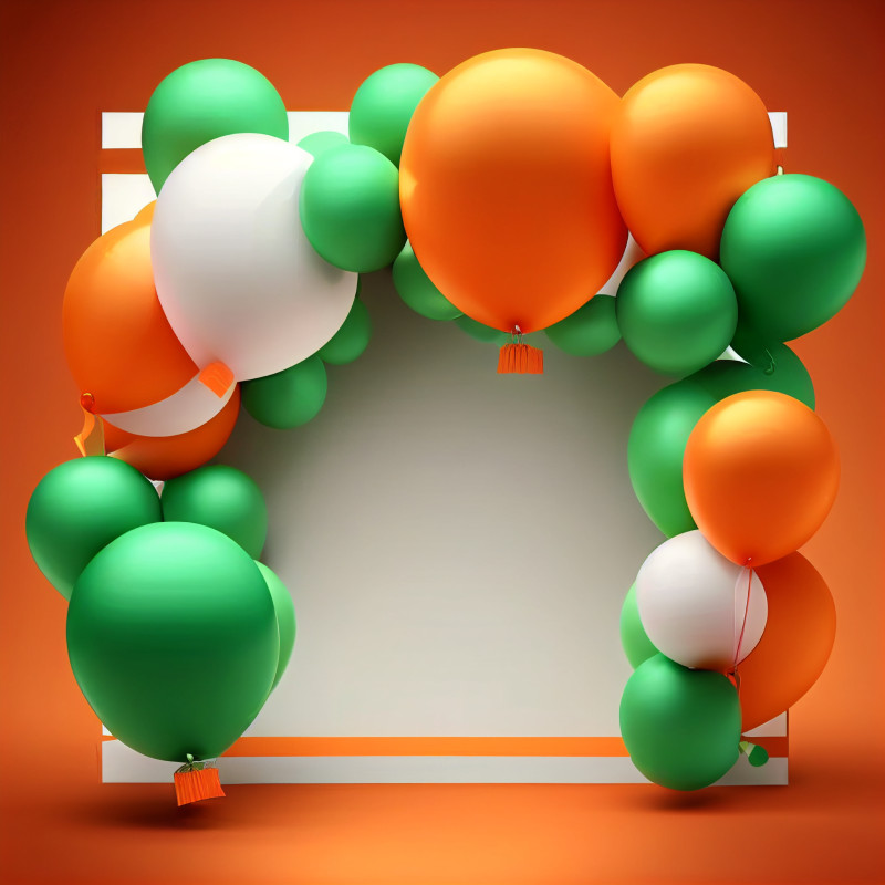 Orange and Green Birthday Card Background Image