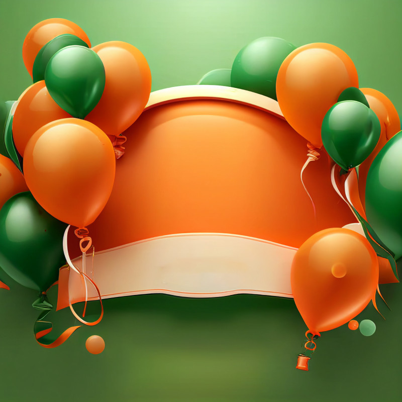 Orange and Green Birthday Background