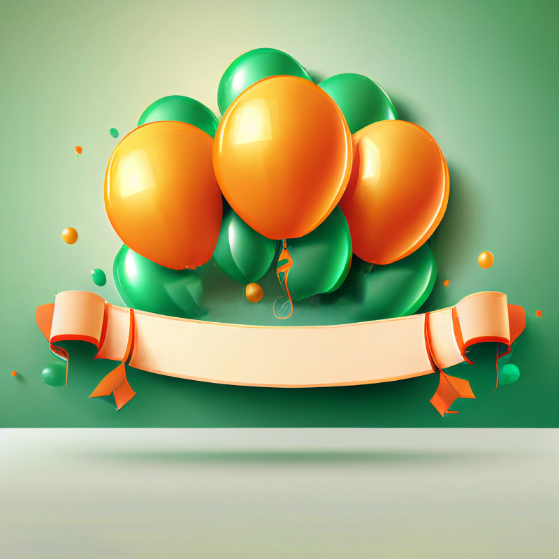 Orange and Green Happy Birthday Background