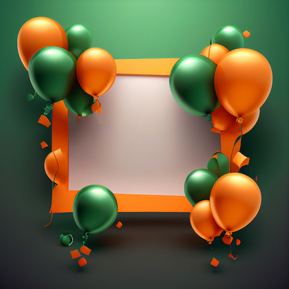 Orange and Green Happy Birthday Card Background