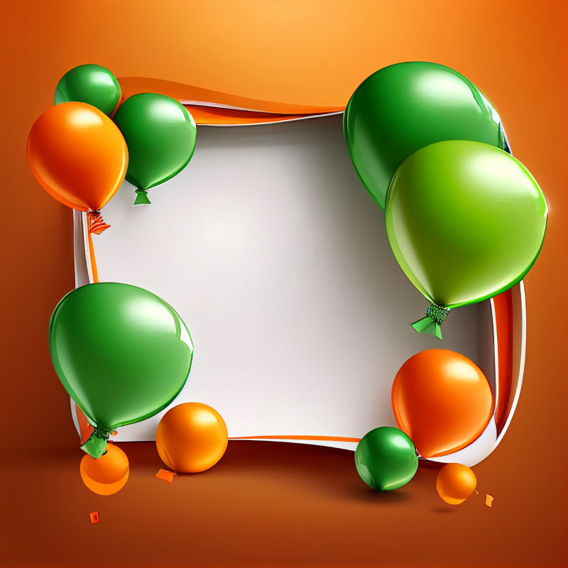 Orange and Green Happy Birthday Background Image