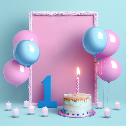 Pink and Blue Birthday Background
