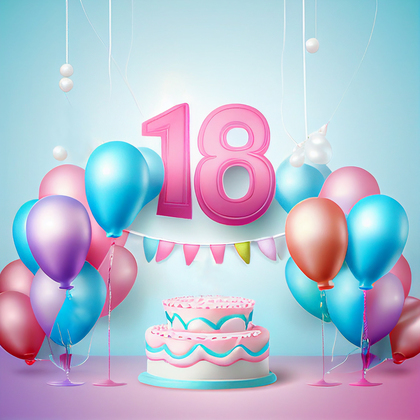 Pink and Blue Birthday Background Image