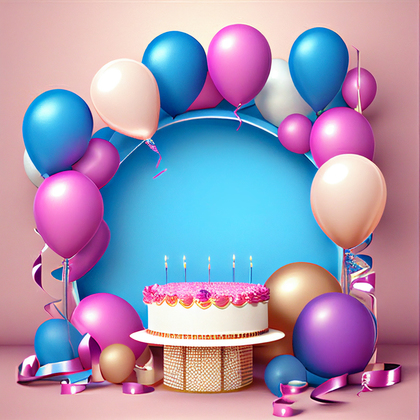 Pink and Blue Birthday Card Background Image