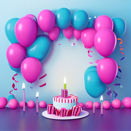 Pink and Blue Happy Birthday Background