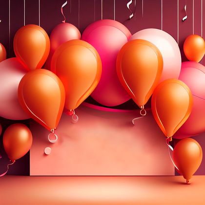 Pink and Orange Happy Birthday Card Background