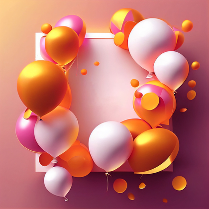 Pink and Orange Happy Birthday Card Background Image