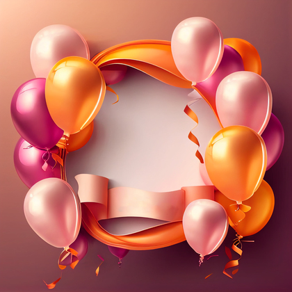 Pink and Orange Happy Birthday Background
