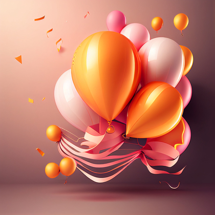 Pink and Orange Birthday Card Background Image