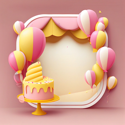 Pink and Yellow Happy Birthday Card Background Image