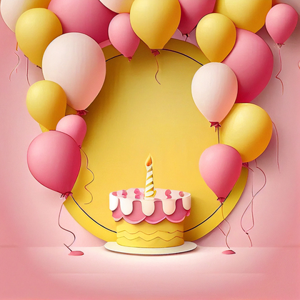 Pink and Yellow Birthday Background