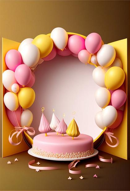 Free Pink and Yellow Happy Birthday Background