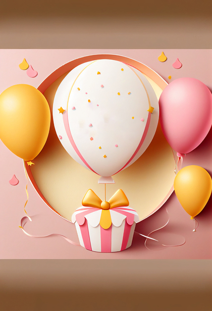 Pink and Yellow Birthday Background Image