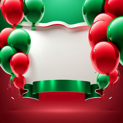 Red and Green Happy Birthday Card Background Image