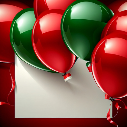 Red and Green Happy Birthday Card Background