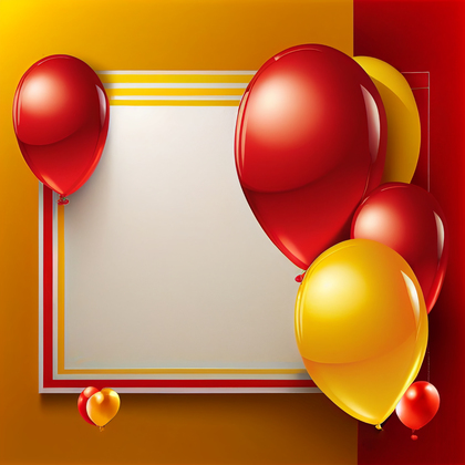 Red and Yellow Birthday Background Image