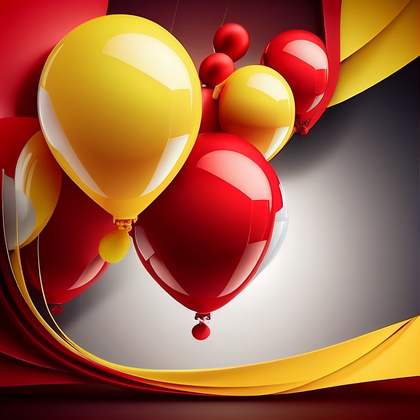Red and Yellow Happy Birthday Background Image