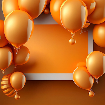 Orange Happy Birthday Card Background