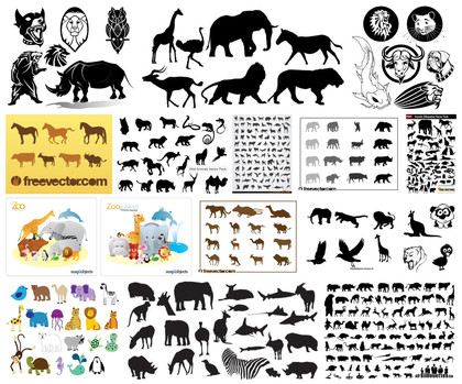Wild Harmony: 15 Free Vector Silhouettes of Animals in Their Natural Groups