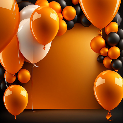 Orange and Black Happy Birthday Card Background
