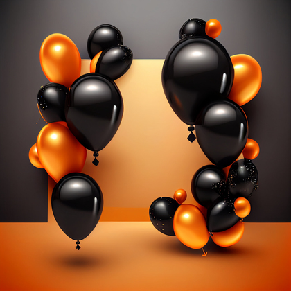 Orange and Black Happy Birthday Background Image