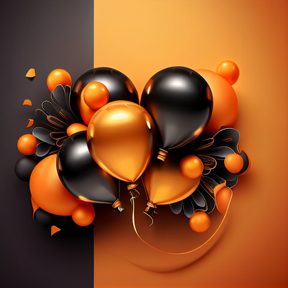 Orange and Black Birthday Card Background Image