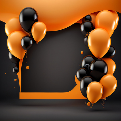 Orange and Black Happy Birthday Card Background Image