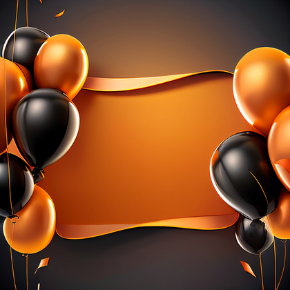 Orange and Black Happy Birthday Background