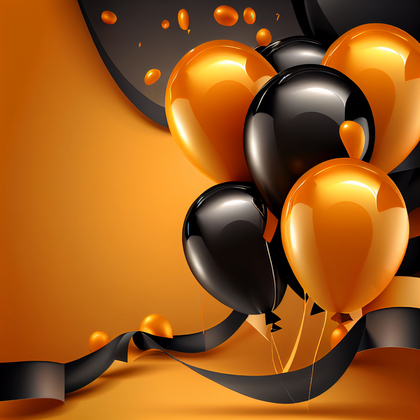 Orange and Black Birthday Background Image
