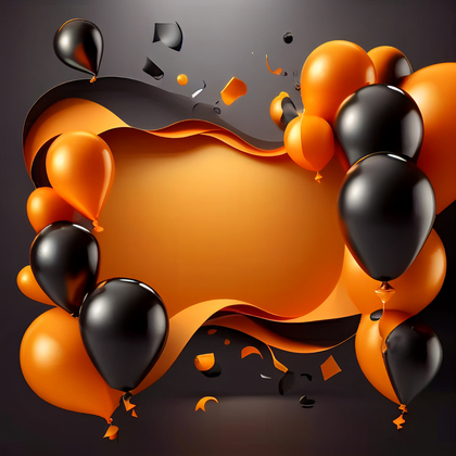 Orange and Black Birthday Card Background