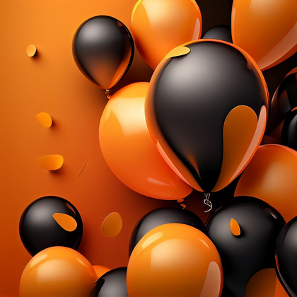 Orange and Black Birthday Card Background Image