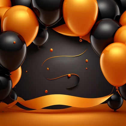 Orange and Black Happy Birthday Card Background Image