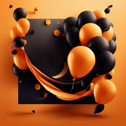 Orange and Black Birthday Card Background