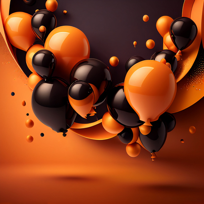 Orange and Black Happy Birthday Background Image
