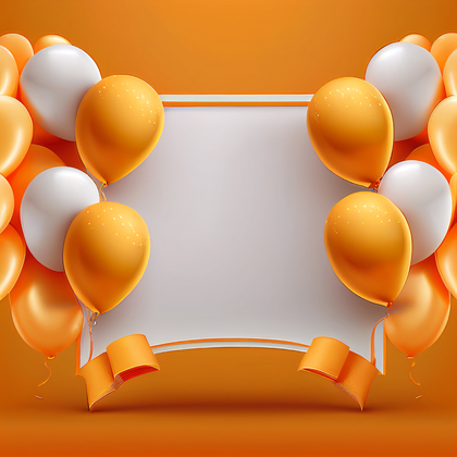 Orange and White Birthday Card Background
