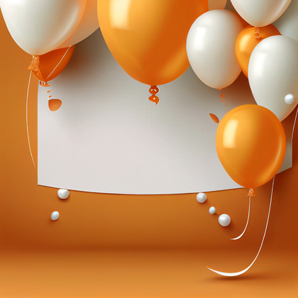 Orange and White Happy Birthday Card Background
